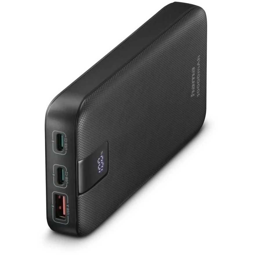 Hama PD 10 Power Pack 10000 mAh 3 Outputs 2x USB-C 1x USB-A Powerbank Grijs
