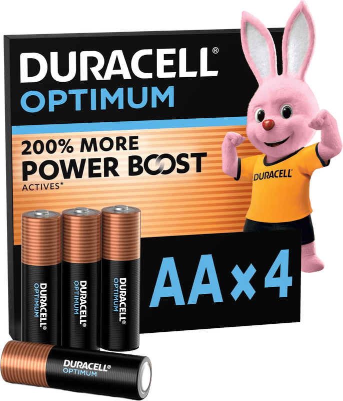 Duracell Alkaline Optimum AA-batterijen 4 stuks