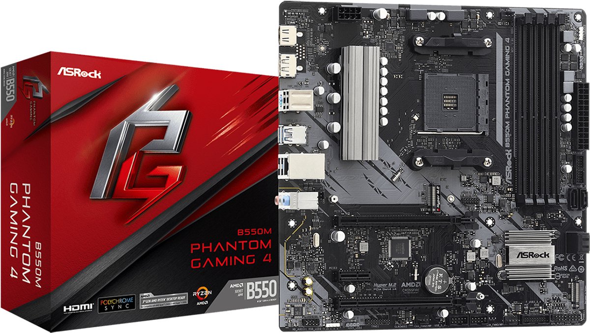 ASRock Phantom Gaming Serie - Moederbord - Micro ATX - Gaming - RGB