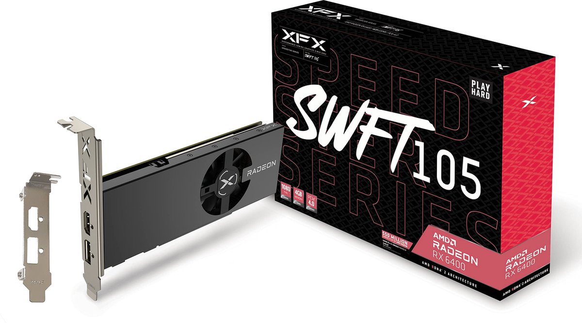 XFX RX-64XL4SFG2 videokaart AMD Radeon RX 6400 4 GB GDDR6