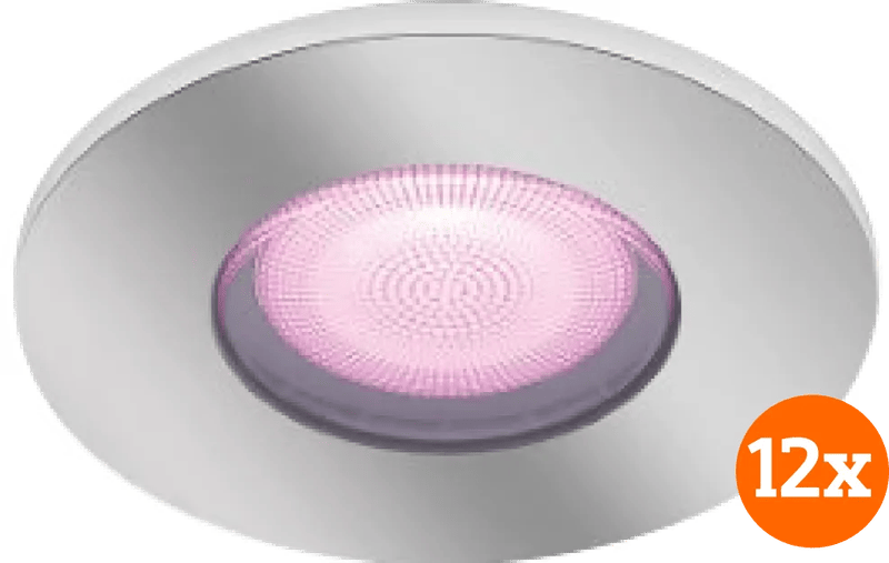 Philips Hue Xamento badkamer inbouwspot White and Color - Chroom - Rond 12-pack