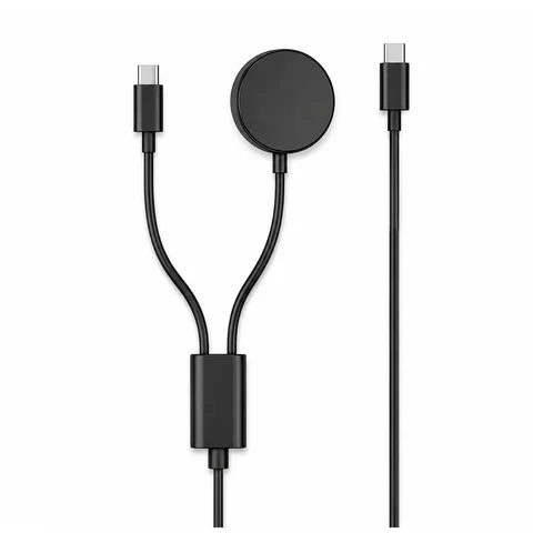 2-in-1 USB-C Oplaadkabel Geschikt voor Samsung Galaxy Watch 7/6/5/4/3 & Active 2 - 60W Snelladen - Magnetische Watch Oplader - 1 Meter