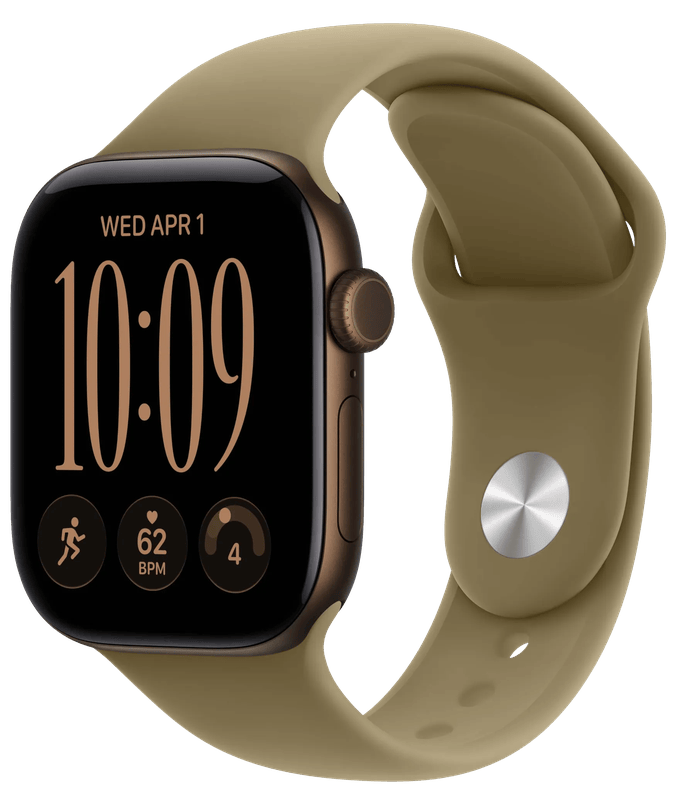 Apple Watch Series 12 42mm Donkerbrons Sportband M/L