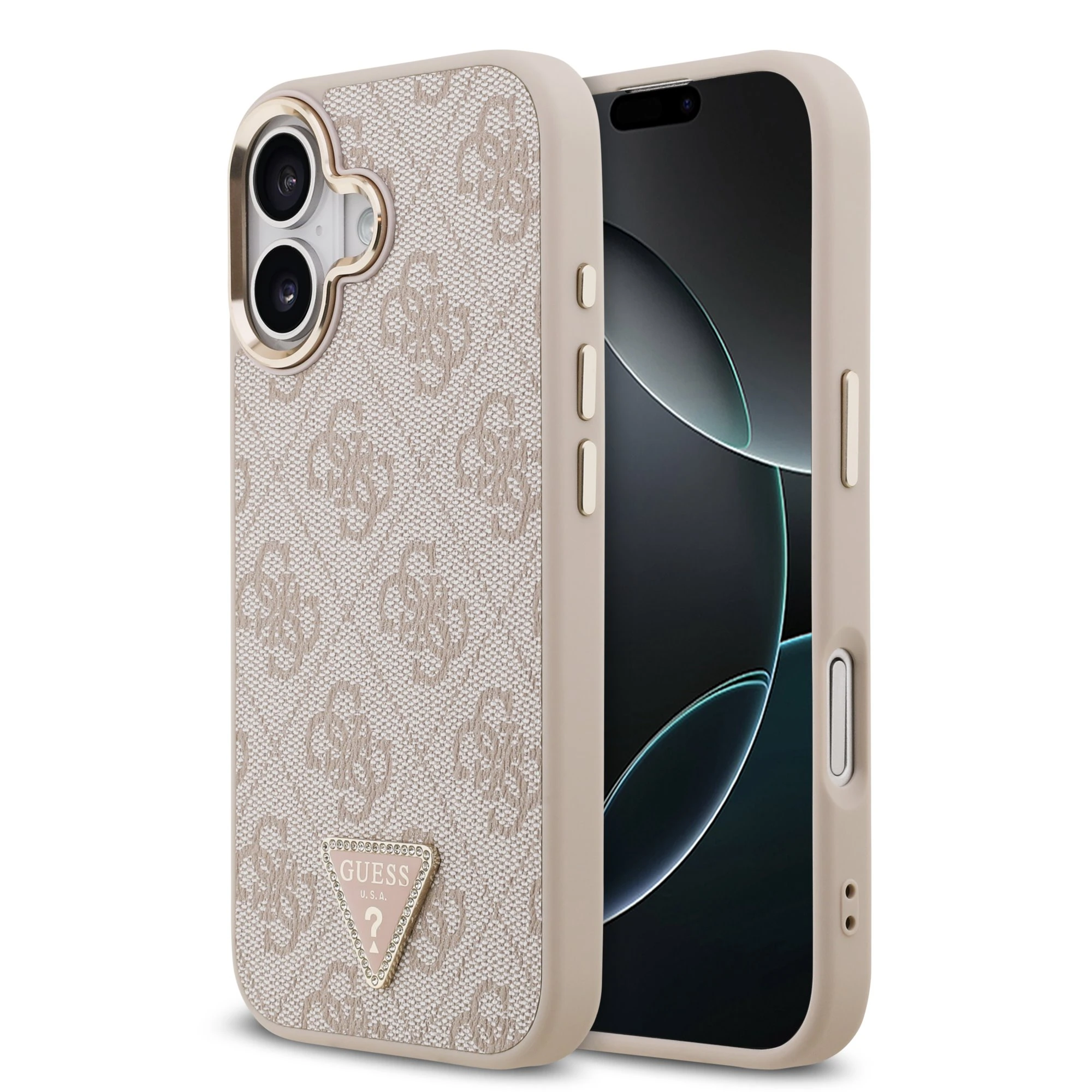 Guess 4G Triangle Logo iPhone 17 hoesje met MagSafe - Roze