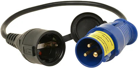 CEE-stekker verloopkabel 0,3m PVC industrie verloop