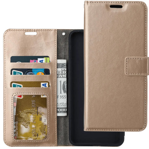 Huawei P40 Pro Hoesjes - Portemonnee Backcover - Pasjeshouder - 2x Screenprotector - Goud