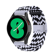 Braided nylon bandje - Zwart / wit - Garmin Vivoactive 6 / Vivoactive 5 / Vivoactive 3