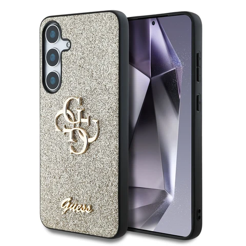 Guess Galaxy S25 Plus Backcover hoesje - PU Fixed Glitter 4G Metal Logo Backcover pro - Goud