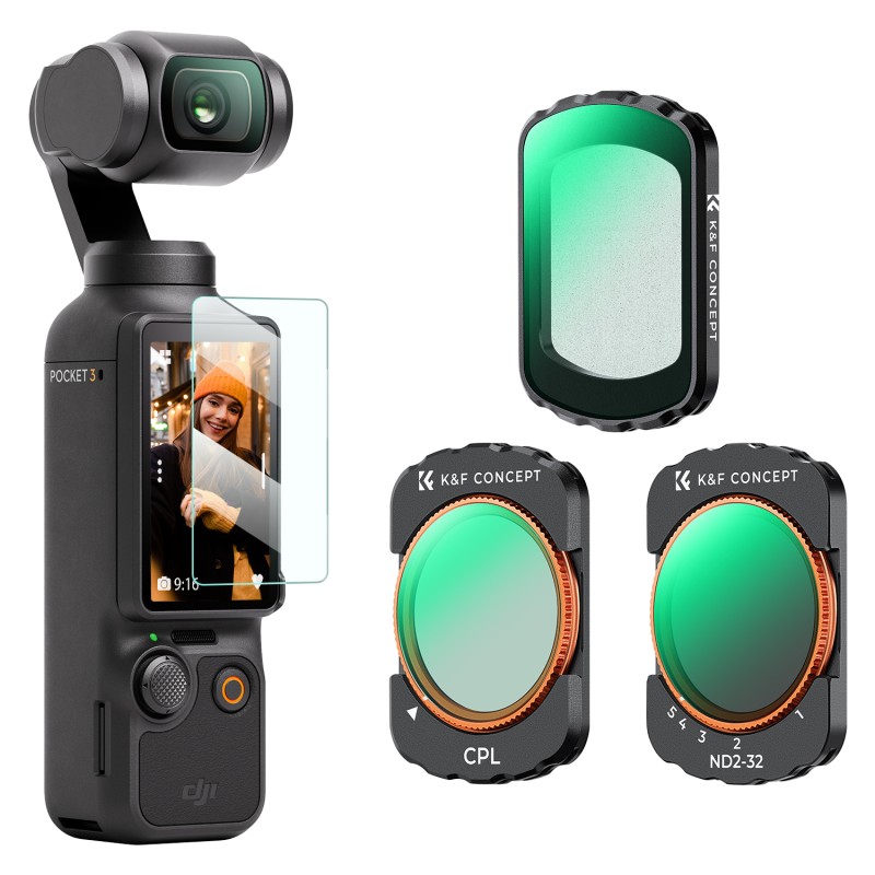 K&F Concept CPL + ND2-32 + Black Mist filterset voor DJI Osmo Pocket 3