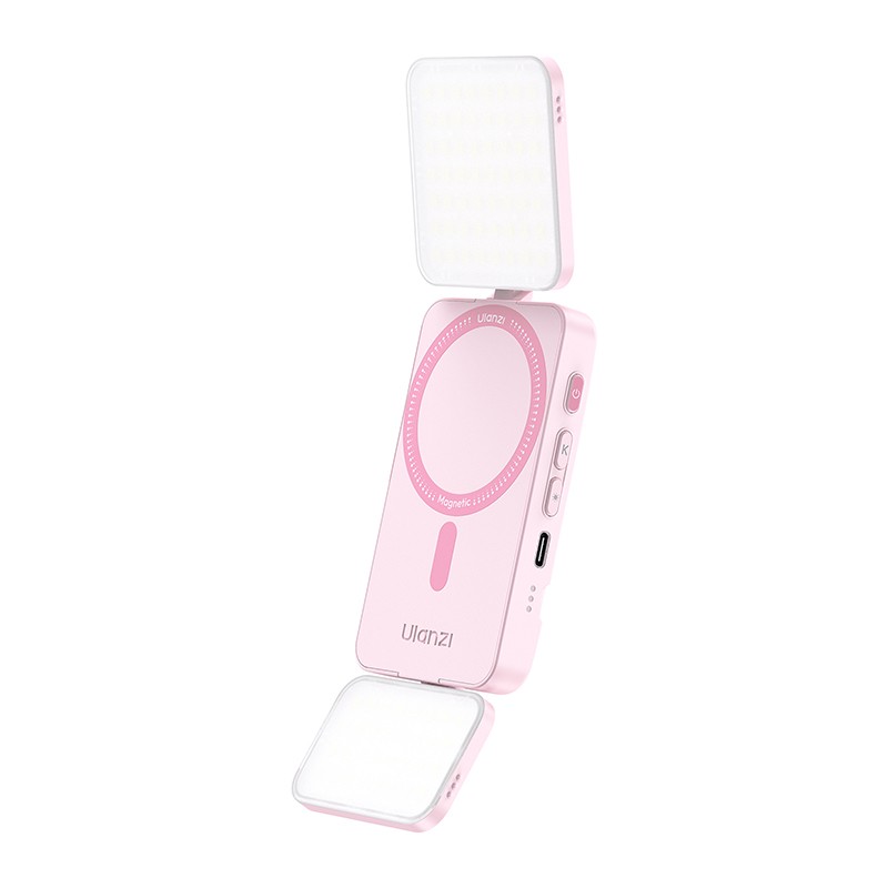 Ulanzi GL01 GlowUp Magsafe Duo Light roze - draadloze LED-verlichting met magnetische bevestiging