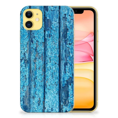 Apple iPhone 11 | Bumper Hoesje | Wood Blue