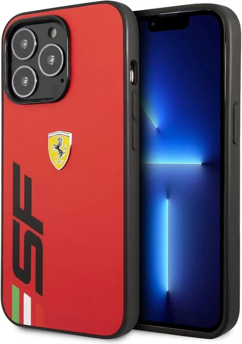 Ferrari iPhone 13 Pro Backcover hoesje SF Logo - Rood