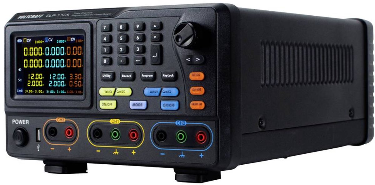 VOLTCRAFT DLP-3306 Labvoeding, regelbaar 0 - 30 0 - 6 A 378 W RS232, USB, LAN Slave-functie Aantal uitgangen: 3 x