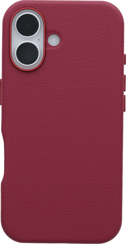 OtterBox Symmetry Apple iPhone 16 Back Cover met MagSafe Magneet Leer Rood