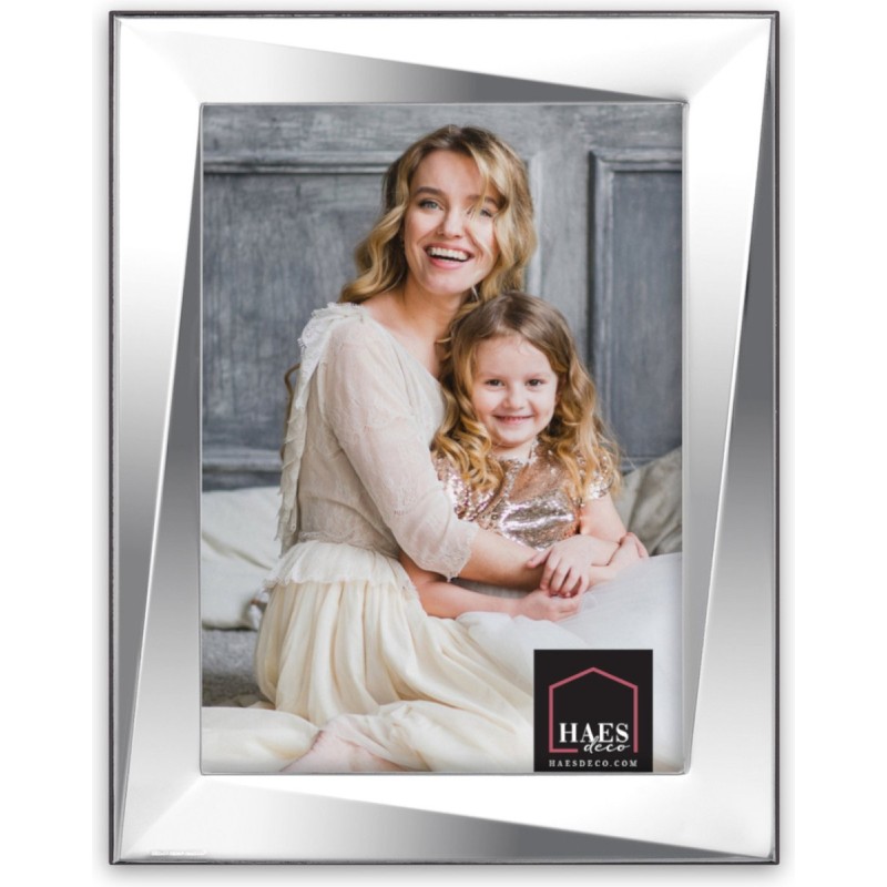 Haes Deco Verzilverde Fotolijst Firenze voor een foto van 20x25 cm - Fraai Verzilverd met luxe Houten achterzijde en standaard om neer te zetten