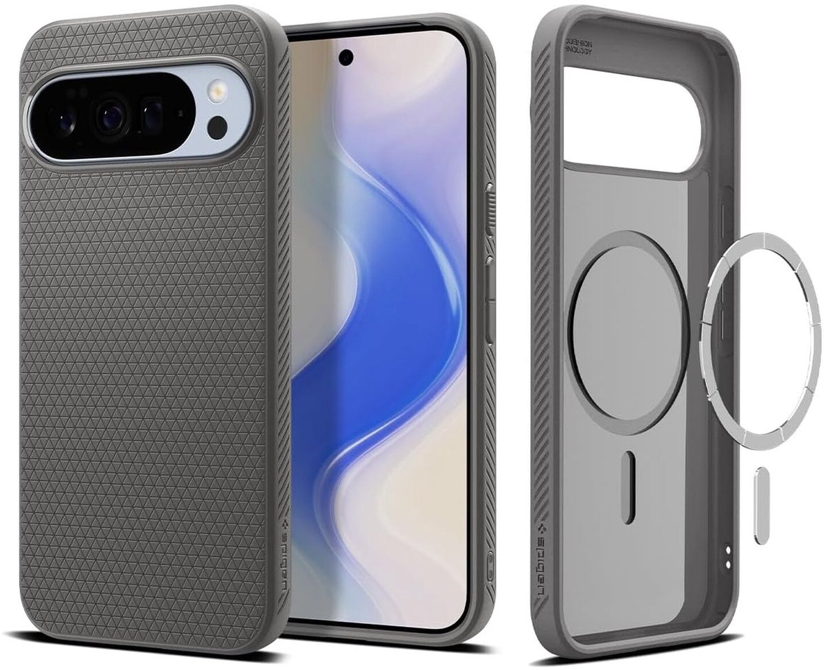 Spigen Liquid Air MagFit Hoesje Geschikt voor Google Pixel 10 Pro XL - Compatibel met MagSafe - Back Cover Flexibel TPU Grijs
