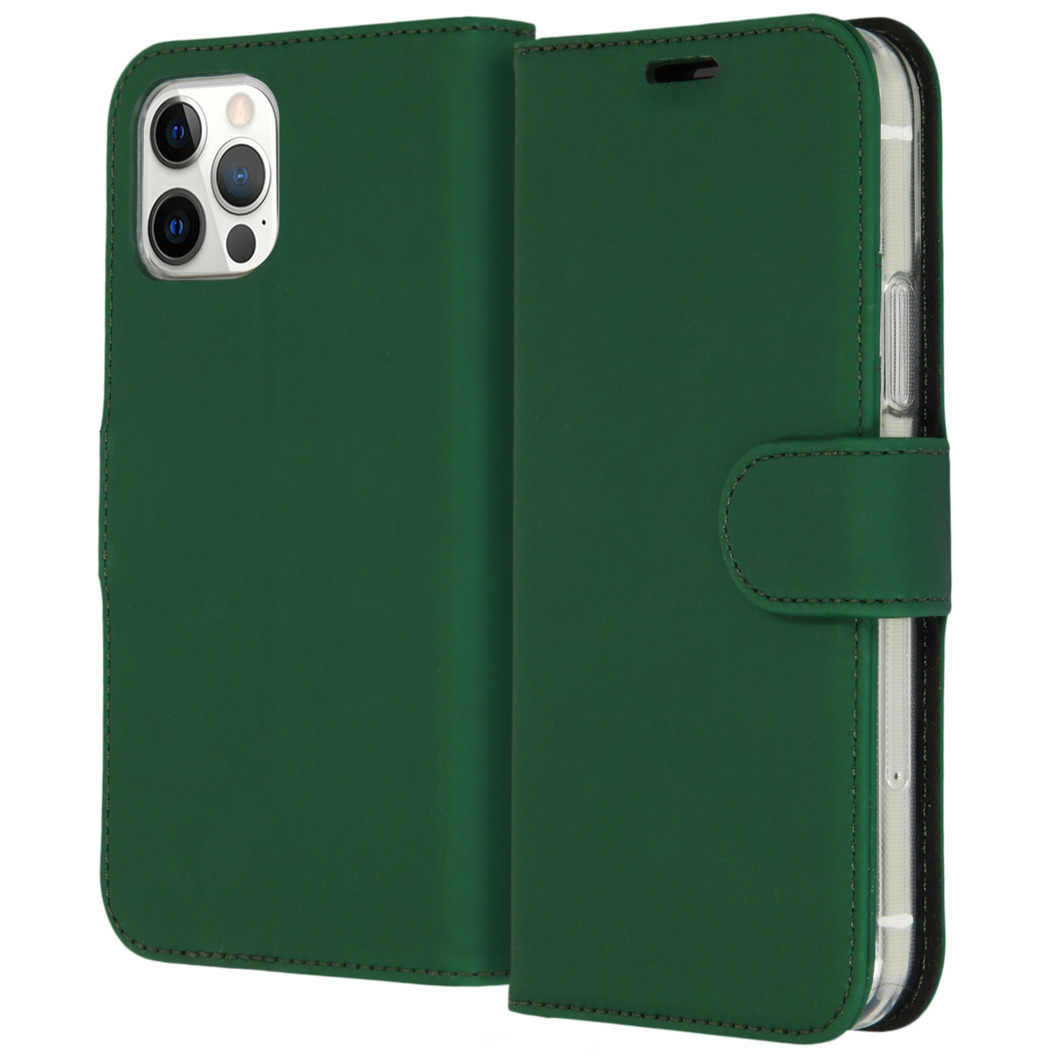 Accezz Wallet Softcase Bookcase iPhone 12 (Pro) Telefoonhoesje Groen