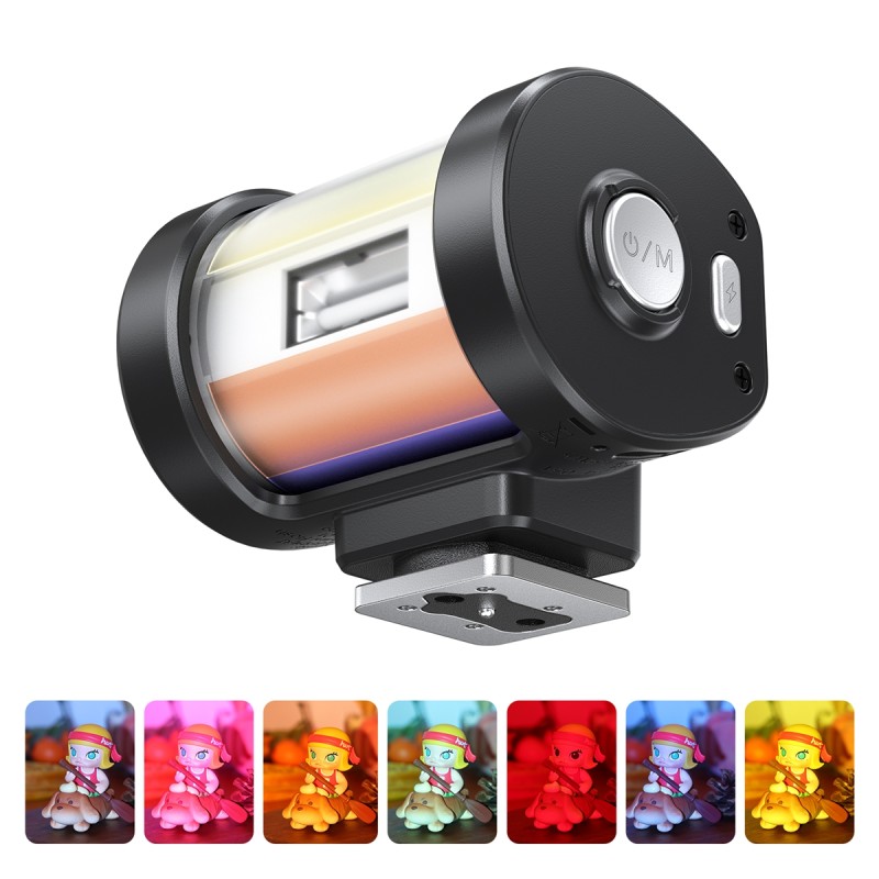 Ulanzi KL01 mini cameraflitser met kleurenfilters en universele hot shoe