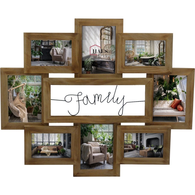 Haes Deco Houten multi fotolijst Family voor foto formaat 4x 10x15 en 4x 13x18 (formaat 67,8x56,4 cm) - MP144