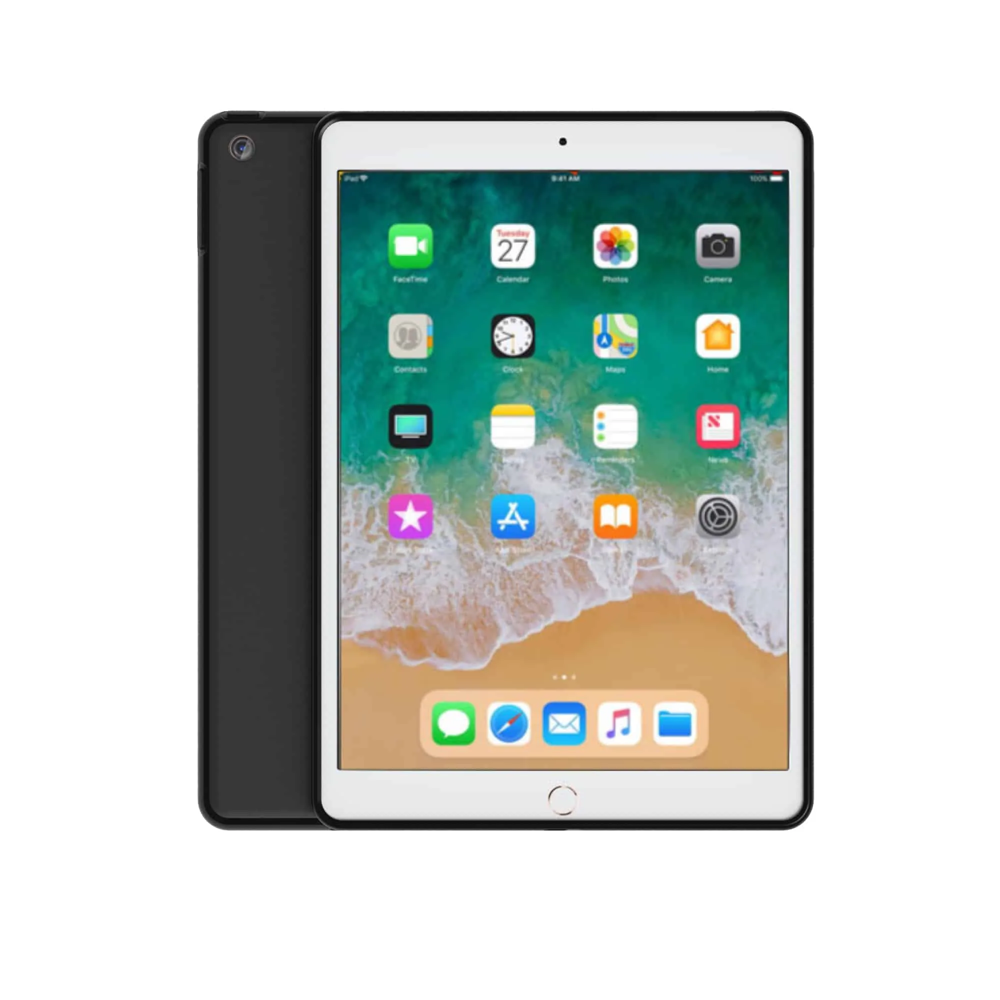 Fonu Siliconen Achterkantje iPad 2018 - 2017 - 9.7 inch - Matzwart