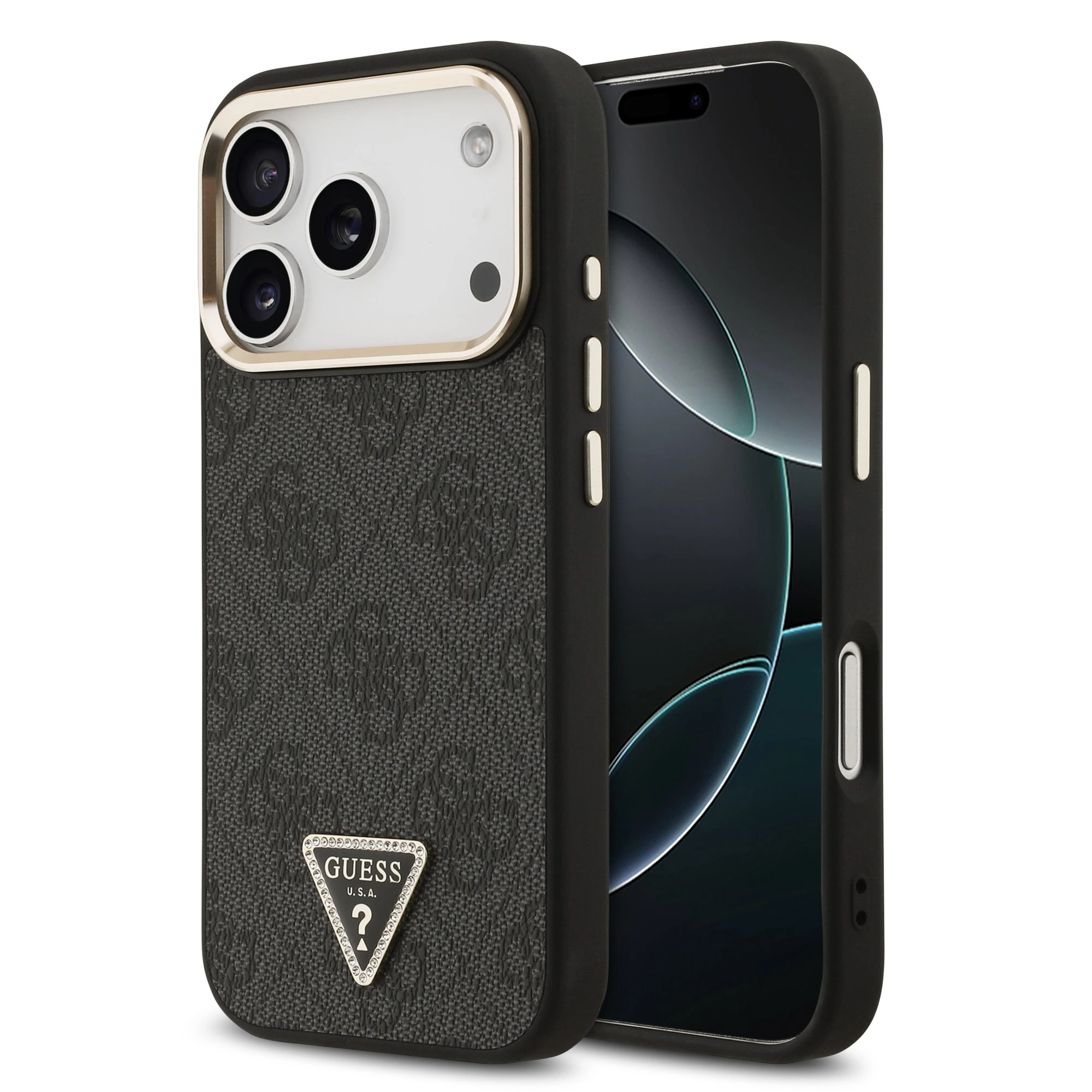 Guess 4G Triangle Logo iPhone 17 Pro / 18 Pro hoesje met MagSafe - Grijs