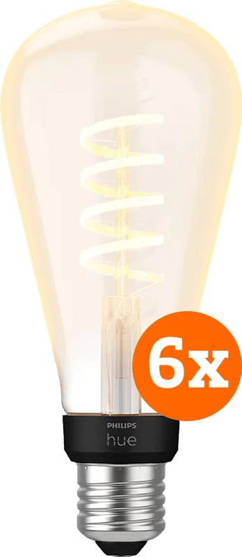 Philips Hue Filament White Ambiance Edison XL 6-pack