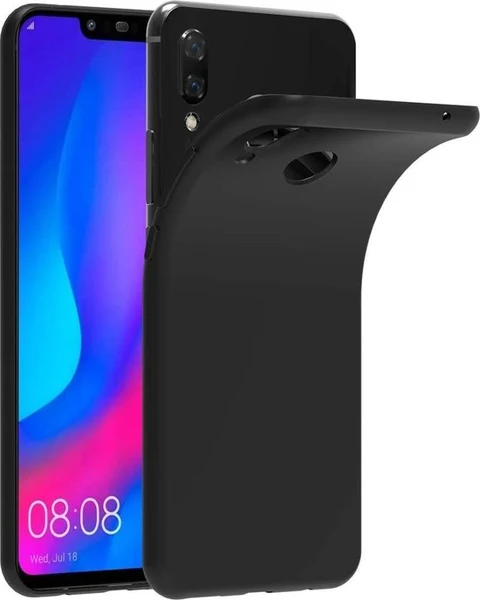 Huawei P Smart Plus 2019 Hoesjes - Siliconen Backcover - Flexibel - Zwart