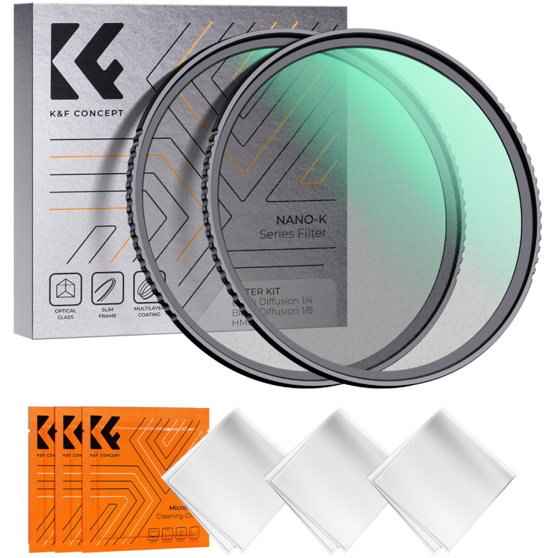 K&F Concept 1/4+1/8 black mist filterset Nano K 82mm met Japans glas en 18 lagen coating
