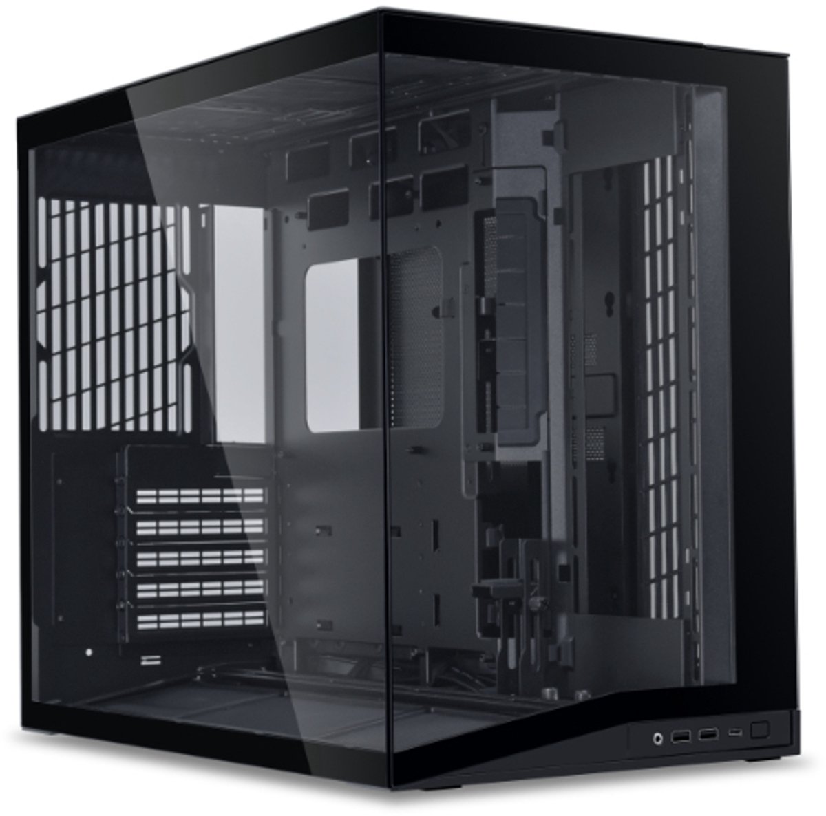Lian Li O11 Dynamic Mini V2 Flow Zwart - ATX, M-ATX, Mini-ITX - Geen voeding - Gehard glas - USB/Audio - Zwart