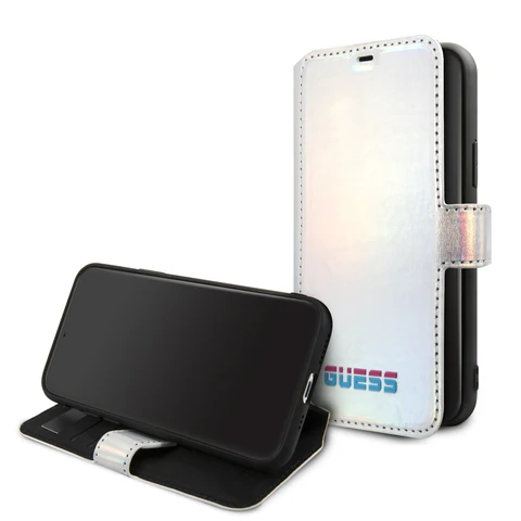 Guess Zilver hoesje iPhone 11 Pro Max - Book Case - Iridescent - Original - GUFLBKN65BLD
