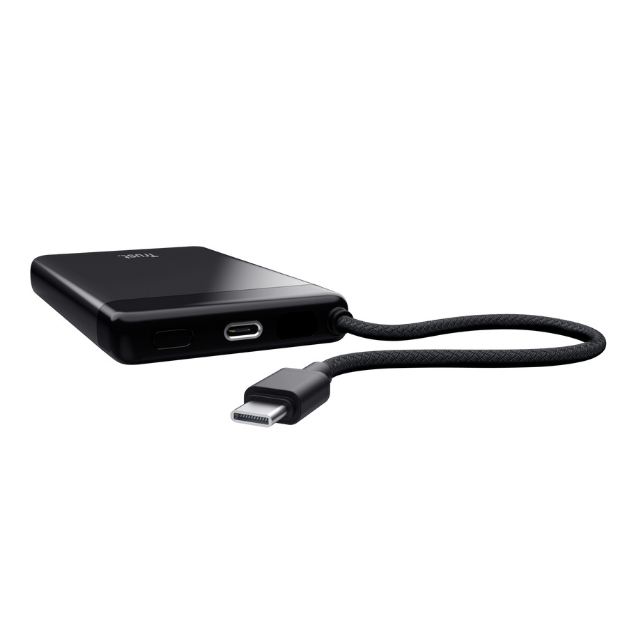 Trust Fiera 10.000 mAh Powerbank met geïntegreerde kabel Powerbank Zwart