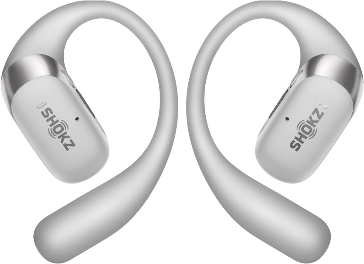 Shokz OpenFit 2+ Open-ear Sporthoofdtelefoon – Dolby Audio – Draadloze Oordopjes – Grijs