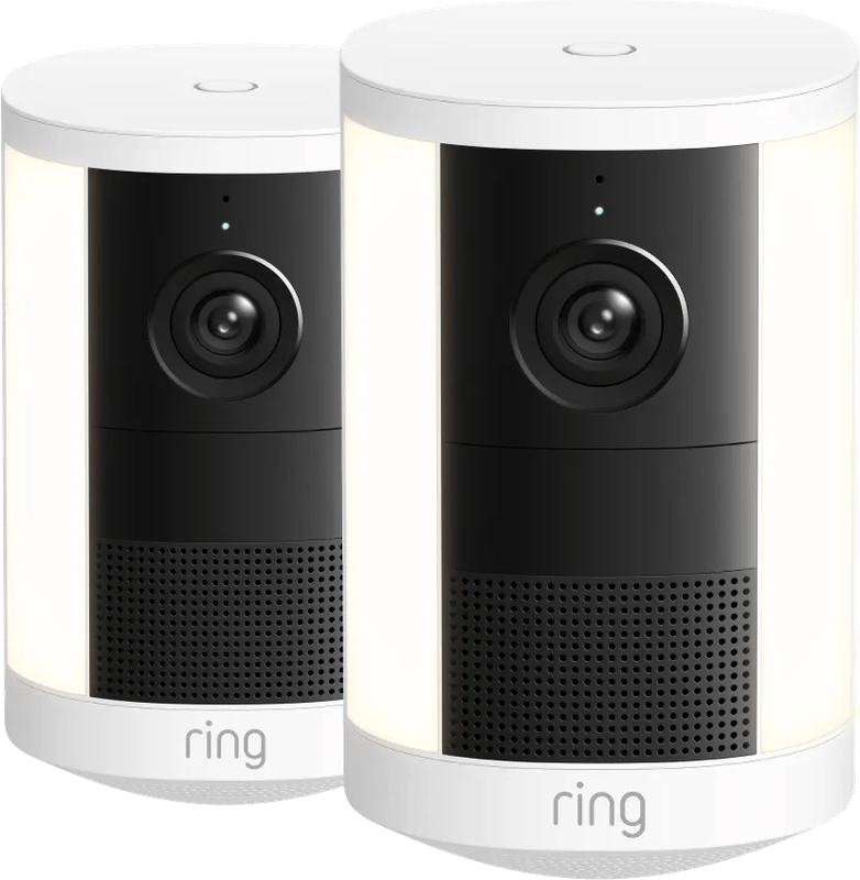 Ring Spotlight Camera 2e Generatie Stekker Wit Duo Pack
