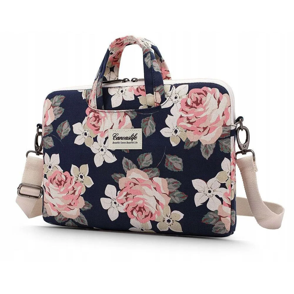 Canvaslife Universeel Laptoptas tot 16 inch - Bloemenprint Camelia