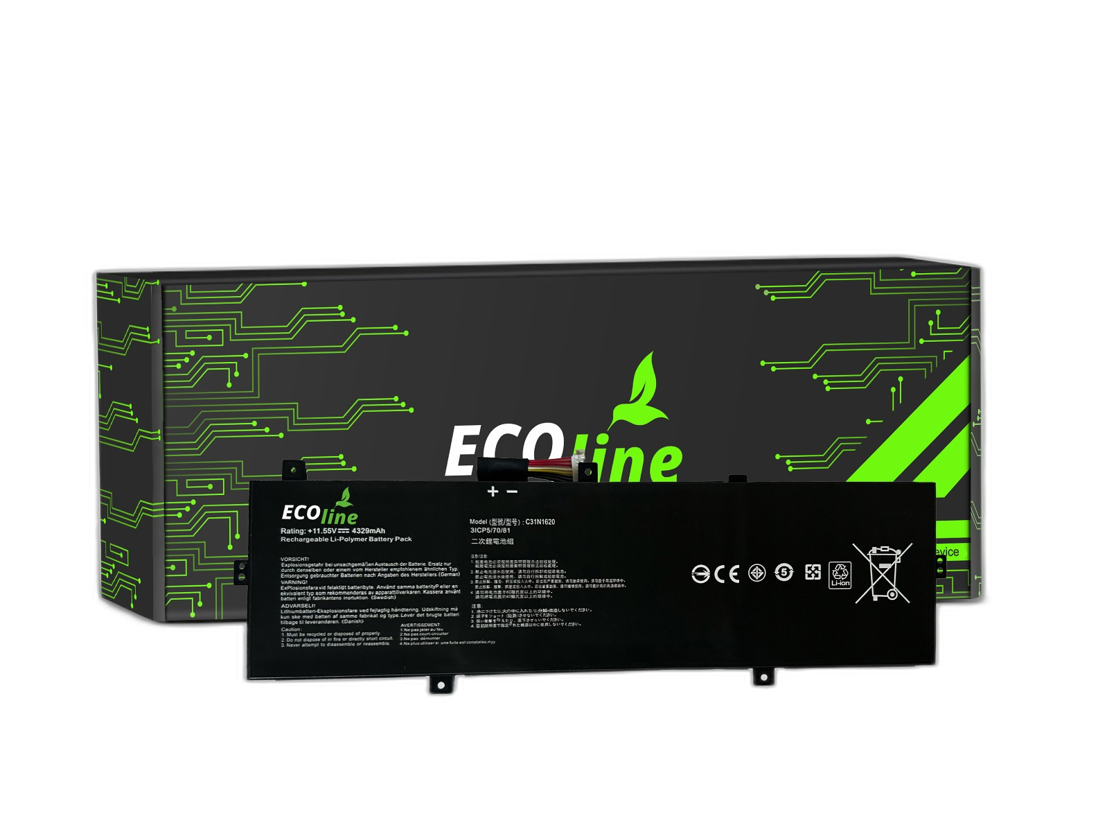 EcoLine - C31N1620 0B200-02370000 Batterij Compatibel Met De Asus ZenBook UX430 UX430U UX430UA UX430UN UX430UQ / 11.55V 4329mAh