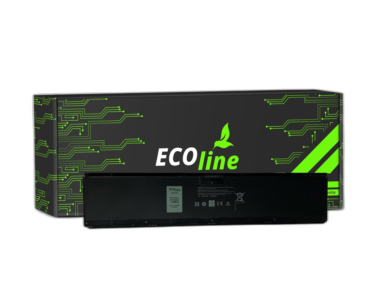 EcoLine - 34GKR 3RNFD PFXCR Batterij Compatibel Met De Dell Latitude E7440 / 7.4V 4500mAh