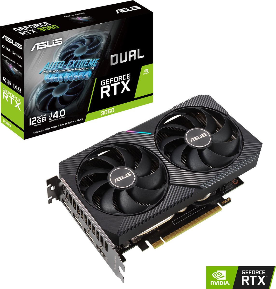 ASUS Dual NVIDIA GeForce RTX 3060 V2 - Videokaart - 12GB - GDDR6 - PCIe 4.0 - 1x HDMI 2.1 - 3x DisplayPort 1.4