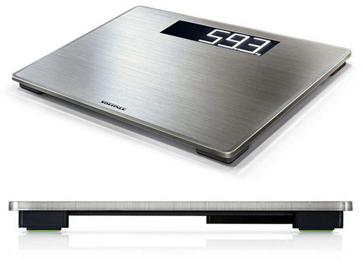 Soehnle personenweegschaal digitaal Style Sense Safe 300 - RVS- tot 180 kg - incl. batterijen
