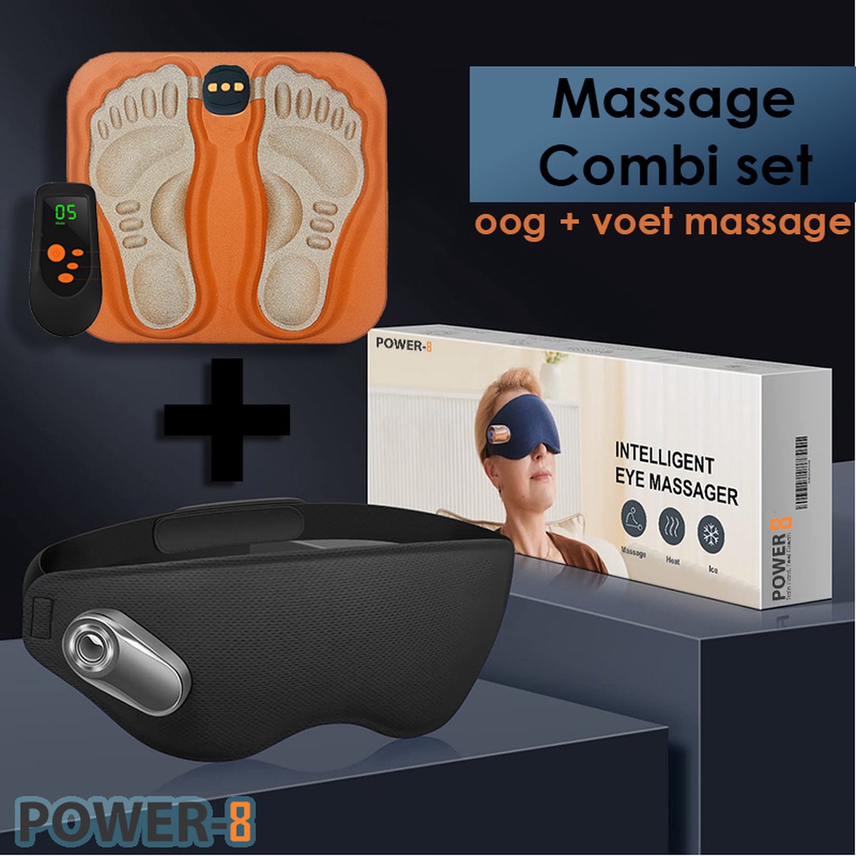 "Nieuwe Power-8 EMS Massage Combi Set - Verbeter je Welzijn met Lichaams- en Oog - stimuleert bloedsomloop - vermindert stress -helpt bij Ouderdomsklachten - massage apparaat - Kerstcadeau - Moederdag cadeau - verjaardagscadeau - vadedag cadeau
