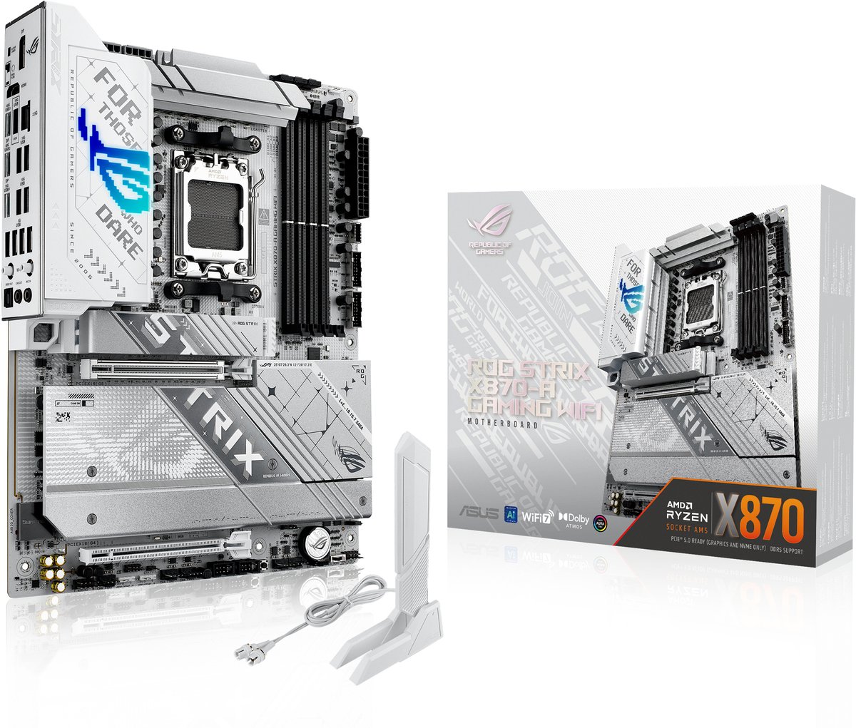 ASUS ROG STRIX X870-A GAMING WIFI - Moederbord - ATX - Socket AM5 - AMD X870 - DDR5 - USB 4 - Wi-Fi 7 - Realtek Audio