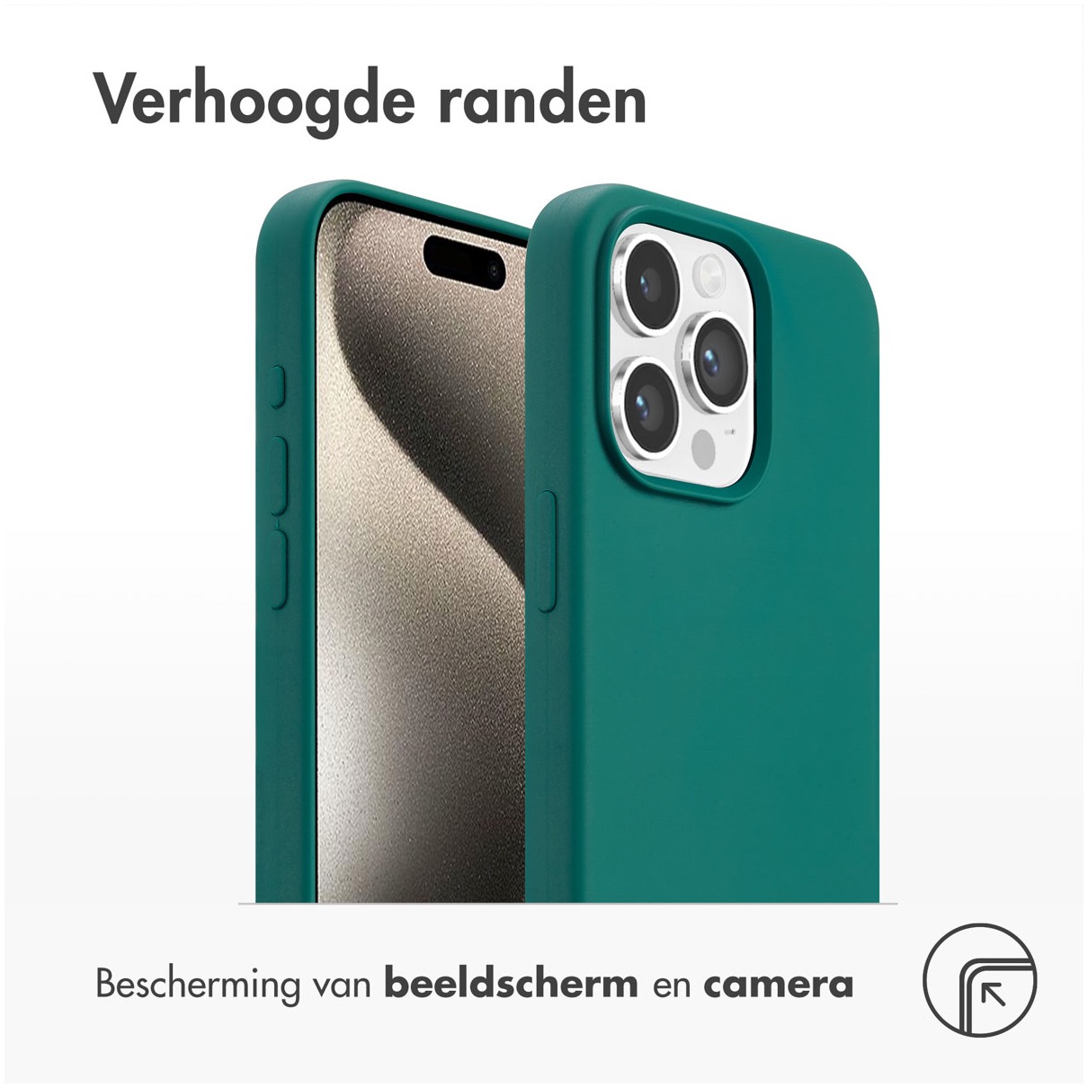 Accezz Liquid Silicone Backcover met MagSafe voor Apple iPhone 15 Pro Max Telefoonhoesje Groen