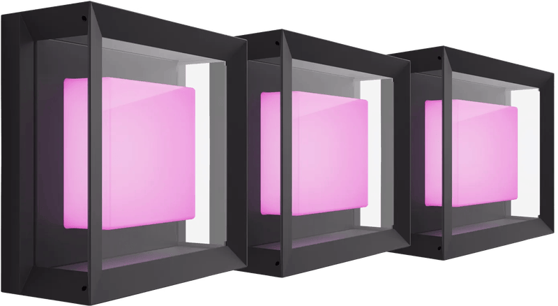 Philips Hue Econic muurlamp White and Color Zwart modern 3-pack