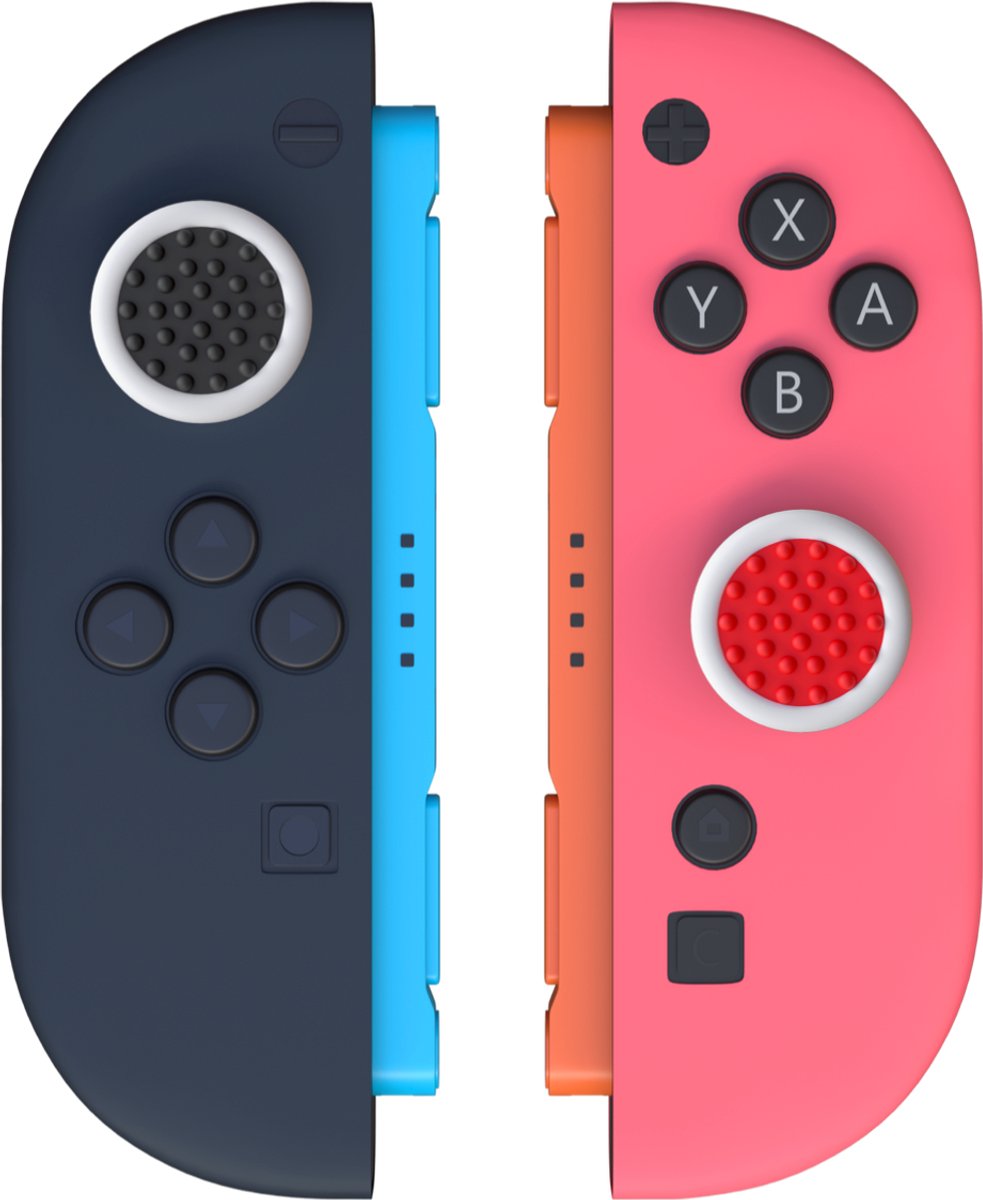 ProFPS Joy-Con Silicone Hoesjes + Thumb Grips geschikt voor Nintendo Switch 2 – Anti-Slip Silicone Bescherming & Comfortabele Grip - Softcase Beschermhoes - Dock Compatible - Zwart/Rood