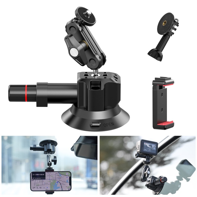 Ulanzi SC-01 Strong Suction Cup 3 inch zuignap met vacuümpomp en magic arm tot 1kg