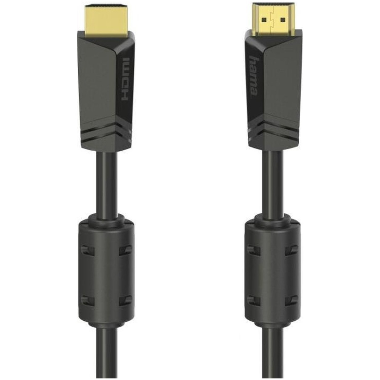 Hama High speed HDMI-kabel, connector - connector, 4K, ethernet, verguld 10,0 m HDMI kabel Zwart