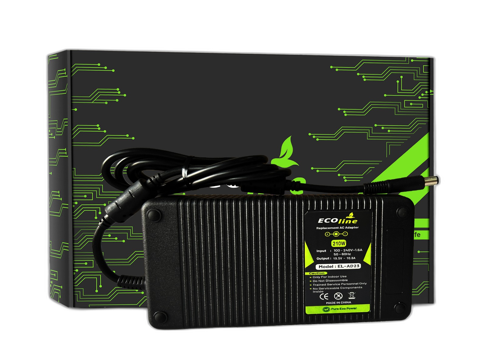 EcoLine - Oplader / AC Adapter - Compatibel Met De Dell Precision M4600 M4700 M6600 M6700 Dell Alienware 17 M17x - 19.5V 10.8A 210W