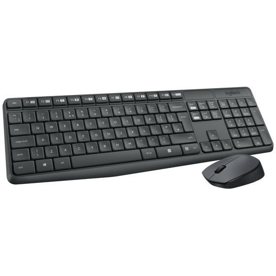 Logitech MK235 Draadloze Toetsenbord en Muis QWERTY Toetsenbord Zwart