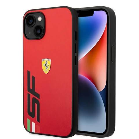 Ferrari iPhone 14 & 15 Plus Hardcase Backcover - Big SF Logo - Rood