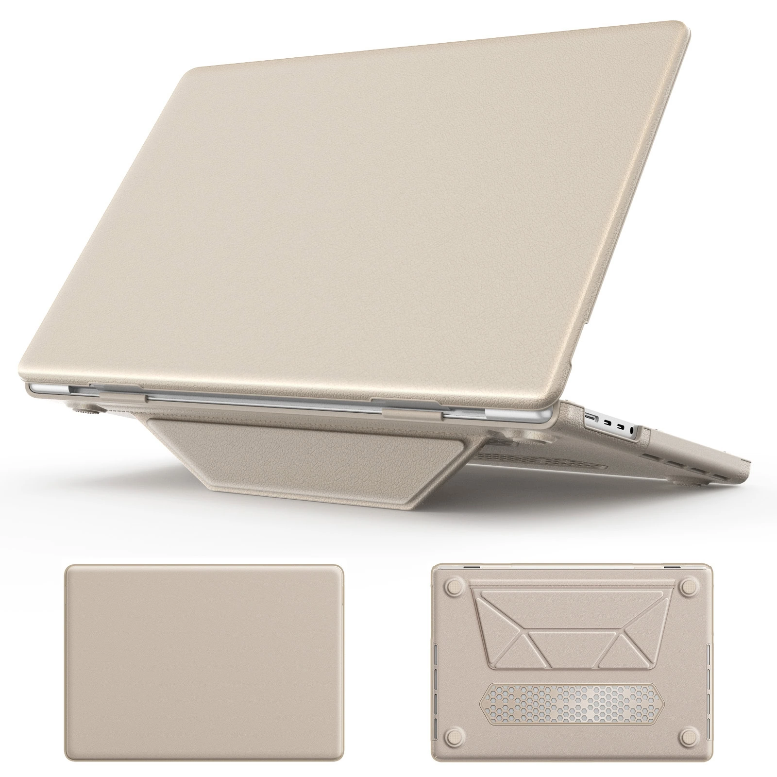 Turtle Shift vegan leer Laptopcover MacBook Pro 16 inch 2026 / 2025 / 2023 / 2021 - Beige