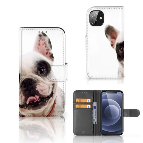 Apple iPhone 12 Mini | Telefoonhoesje | Met pasjeshouder | Franse Bulldog